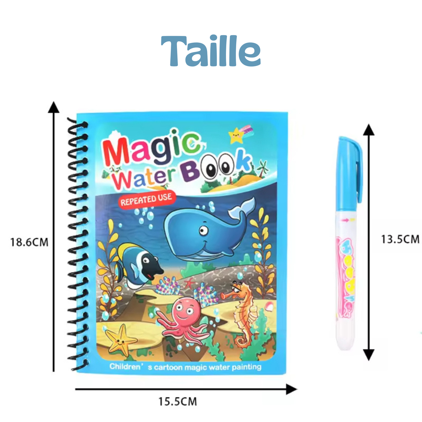 Taille du Livre de coloriage à eau